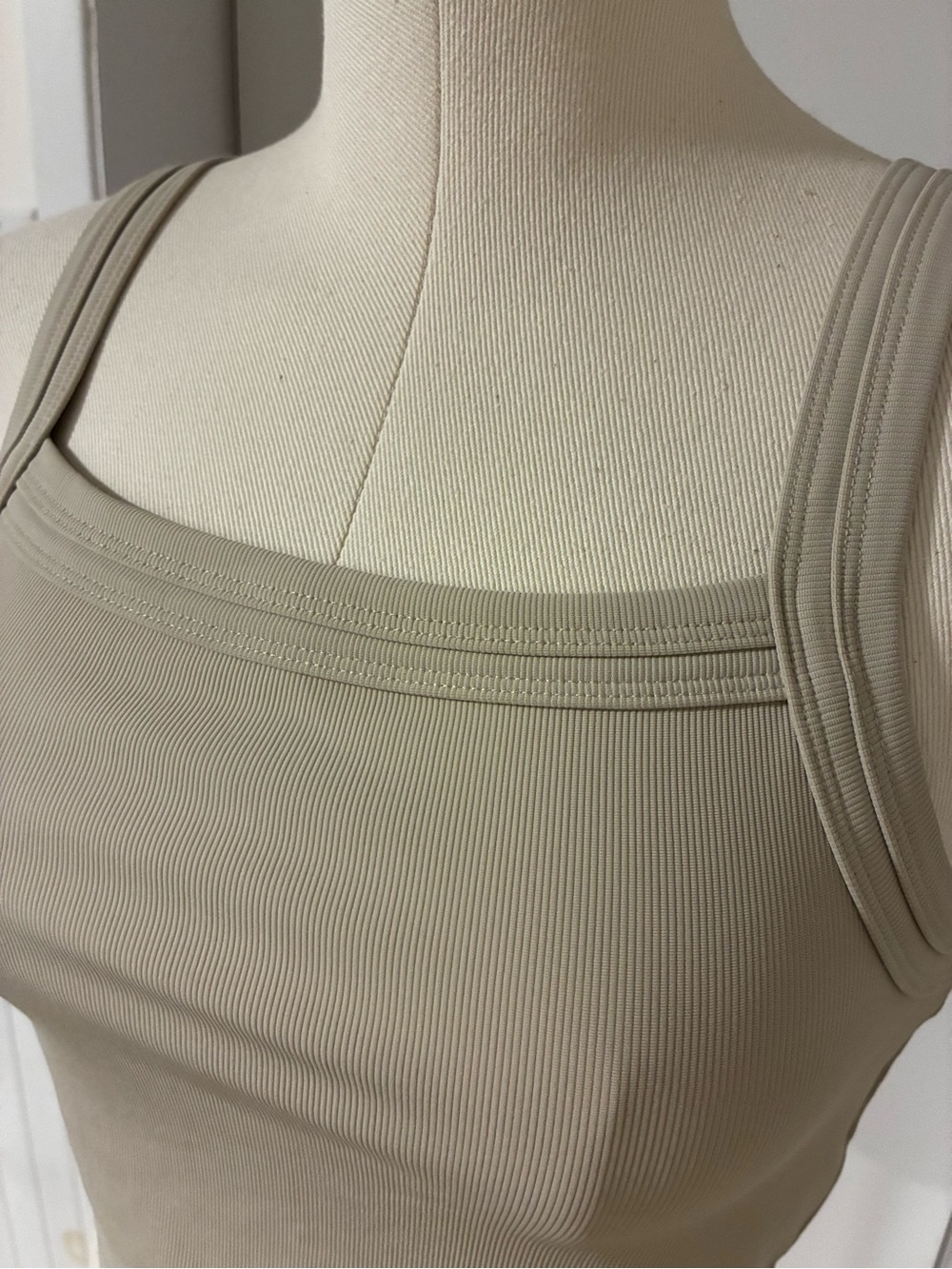 Simons Ribbed Tank Top in Beige
